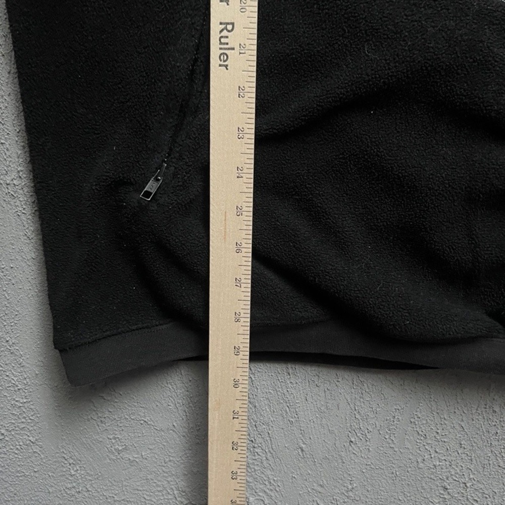 Vintage Gap Hoodie Mens Large Black 1990s Fleece Athletic Logo Pullover - Picture 9 of 10